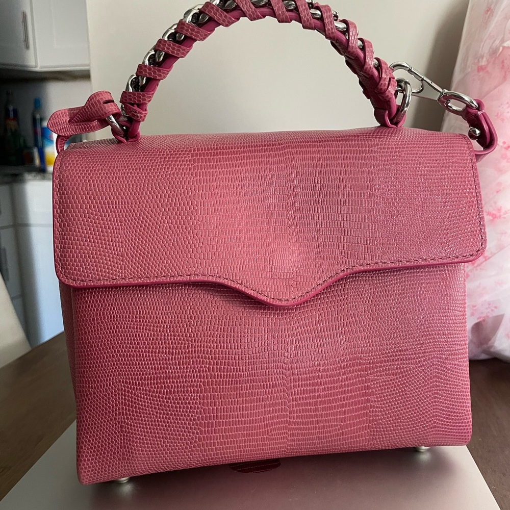 Rebecca Minkoff Pink Lizard Top Handle Purse